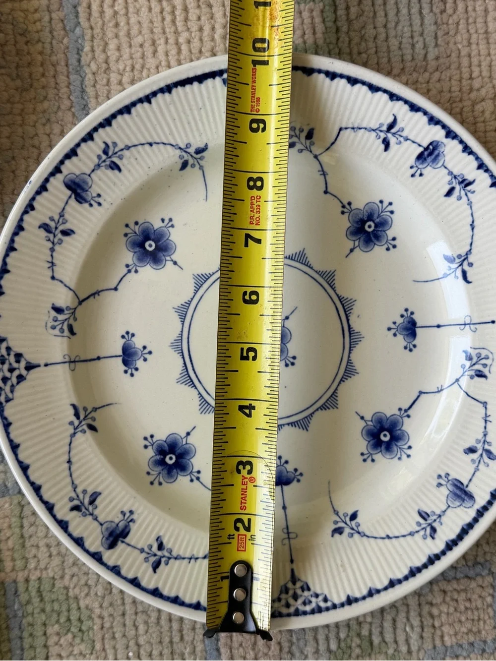 3 Lovely Vintage Denmark Blue by Furnivals, England Plates, 10 Inches